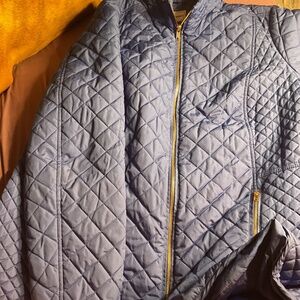 Charter Club Womens Quilted Jacket Size 1X Blue
